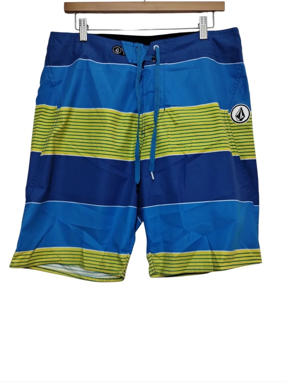 Volcom Striped Two Way Stretch Pure Function Board‎ Swim Shorts Men's 34